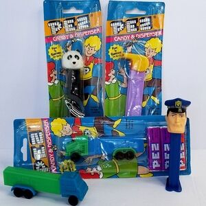 PEZ Vintage 5 Piece 90s/00s Lot- Panda- Whistle- Semi Trucks (X2)- Policeman